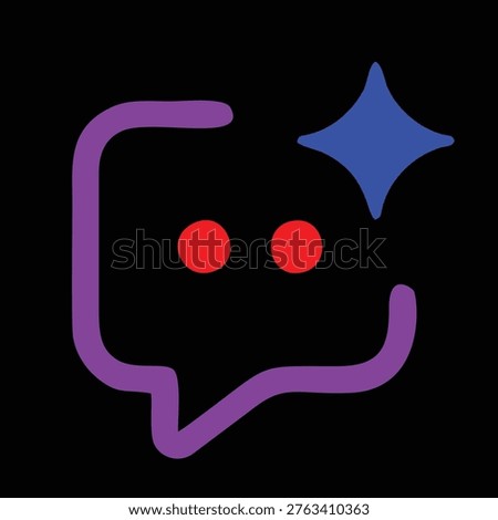Modern AI Chatbot Logo with Neon Gradient Speech Bubble and Sparkle Icon on Black Background