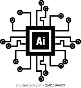 Modern ai chip technology circuit board symbol future intelligence concept