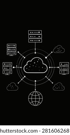 Modern AI cloud infrastructure network.