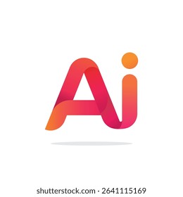 Modern AI logo in gradient. Bold, rounded letters with smooth curves and shadow. Futuristic, tech design on a white background.