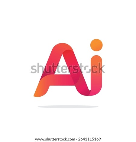 Modern AI logo in gradient. Bold, rounded letters with smooth curves and shadow. Futuristic, tech design on a white background.