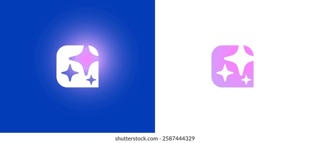 Modern AI logo icon with gradient colors and abstract lines. Futuristic vector symbol for artificial intelligence, technology and digital innovation. Ideal for apps, websites, branding or software.