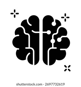 Icono de red neuronal de IA moderna que simboliza el aprendizaje profundo y las conexiones de datos.