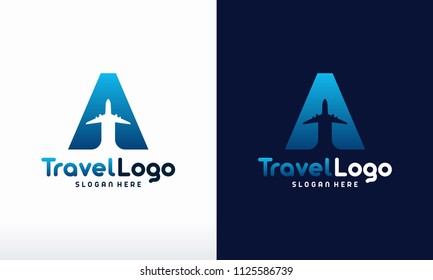 Negative Space Logo Plane Letter Stock Vector (Royalty Free) 1590627628