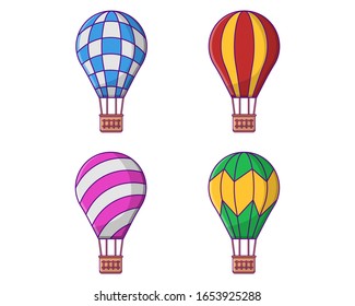 diseño moderno de vectores de globos aerostáticos