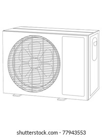 modern air condition outlet with big fan outline