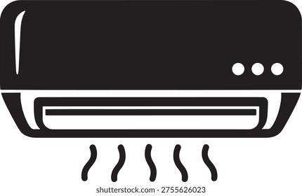 A modern air conditioner blowing cool air on a clean white background, perfect for illustrating HVAC concepts or product showcases