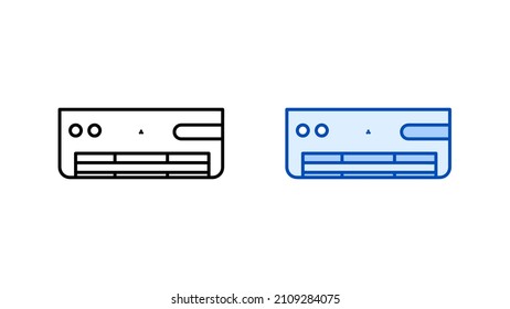 Conjunto de iconos de aire acondicionado moderno. Icono lineal y colorido de la moderna y sencilla colección de aire acondicionado doméstico. listo como plantilla. Descargue el simple vector de calefacción electrónica lineal. blanco.