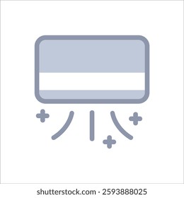 Modern Air Conditioner Icon — a sleek representation of cooling devices, suitable for smart home apps, product catalogs, and HVAC designs. High-quality and scalable.