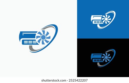 Modern Air conditioning company logo, ac service, air conditioning, heat pumps,  air conditioning logo,  frost fully editable vector template