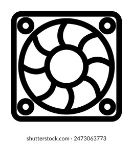 Modern Air cooler PC Component icon symbol