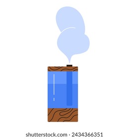 Moderner Luftbefeuchter. СÖlnebel-Befeuchter. Vorrichtung zur gesunden Luftbefeuchtung im Haus. Vektor-Illustration im Cartoon-Stil. Isoliert auf weißem Hintergrund