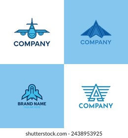 Modern aircraft logo. Sun package logo. Simple, modern, unique.