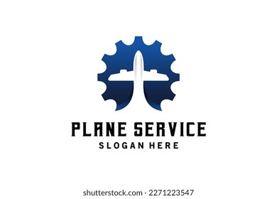 Modern aircraft repair service logo design