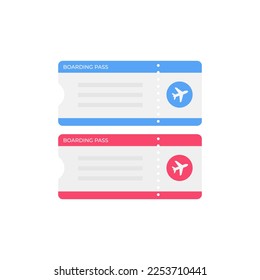 Modern airline boarding pass. Two tickets. Vector illustration.