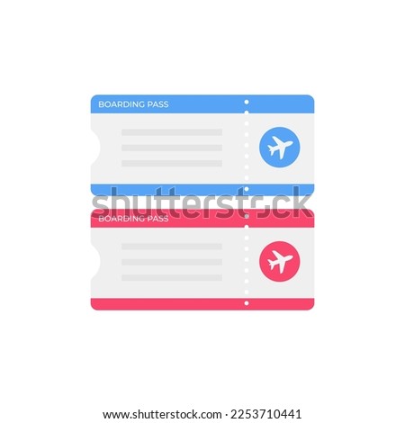 Modern airline boarding pass. Two tickets. Vector illustration.