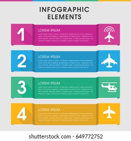 Modern airline infographic template. infographic design with airline icons includes plane. can be used for presentation, diagram, annual report, web design.