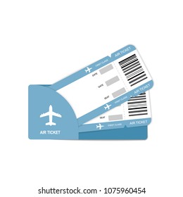 Modern airline travel boarding pass two tickets. Vector template.