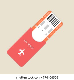 Modern airline travel boarding pass two tickets. Vector template. 