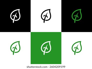 modern airplane leaf illustration vector logo