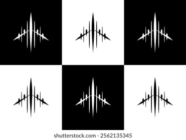 modern airplane line illustration vector logo