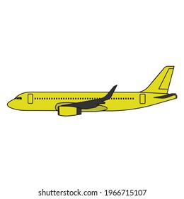 modern airplane public transportation side view vector design