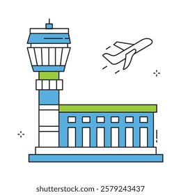 Modern Airport Aviation Travel Vector Icon Design