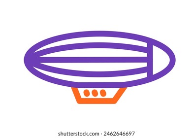 Modern Airship Icon Flat Vector