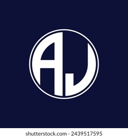modern aj circle logo design