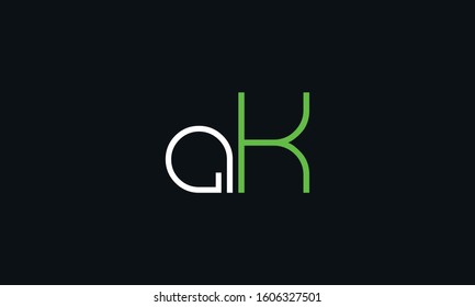 Modern ak logo design template