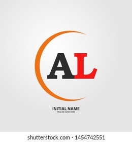 Modern AL logo initial template design