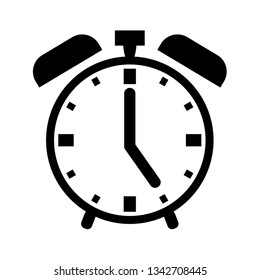 Modern alarm clock  icon isolated on white background .