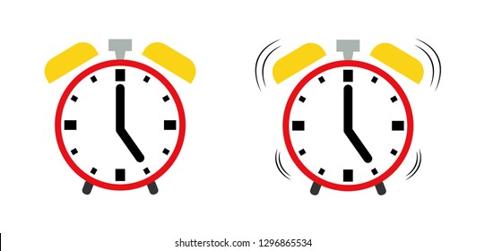 Modern alarm clock vector icon isolated on white background .
