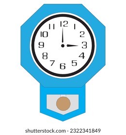 Modern alarm wall clock isolated on white background with clipping path