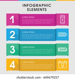 Modern alkaline infographic template. infographic design with alkaline icons includes battery. can be used for presentation, diagram, annual report, web design.