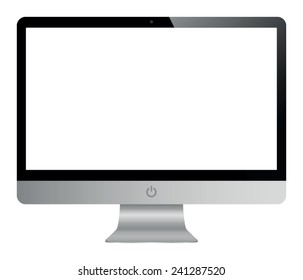 Modern all-in-one computer isolated on white background. EPS10 vector