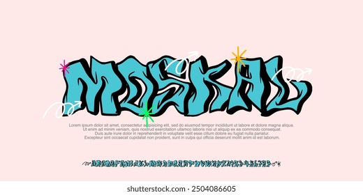 Modern Alphabet abstract font effect with element and shadow, youth style lettering font, hip hop type and colorful.vector illustration