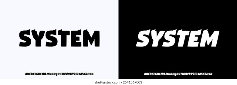 Modern Alphabet bold font, heavy, strong italic, design for fashion, technology, brand ,urban ,Typeface, Uppercase and number. Vector illustration