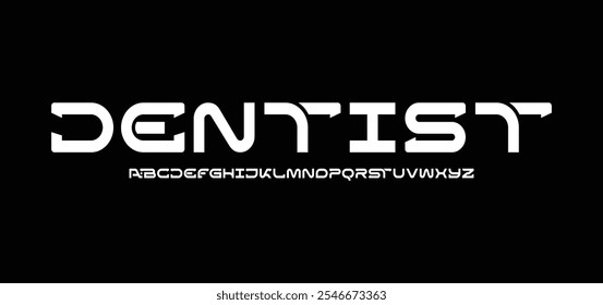 modern alphabet, bold geometric letters, unusual minimalist font for automotive, sport, fashion, technology logo, emphasis headline, contemporary typography, modern typographic design. Vector typeset
