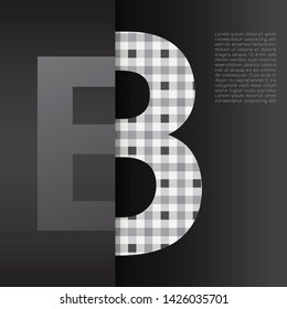 Modern Alphabet with checkered pattern on Black Background : Vector Illustration