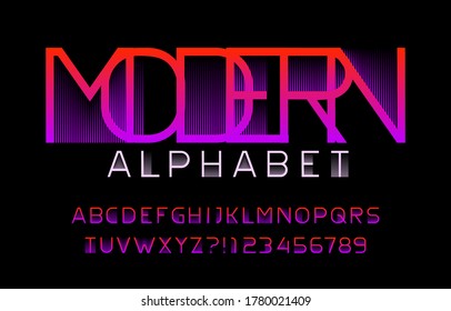 Police alphabétique moderne. Lettres et nombres minces abstraits. Créez une police d'image vectorielle pour votre création de typographie.