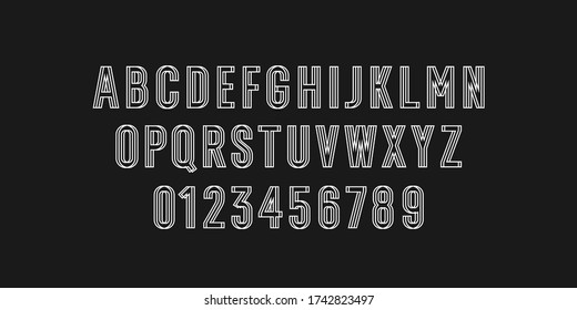 Modern alphabet font. Capital letters of the Latin alphabet. Vector symbols.