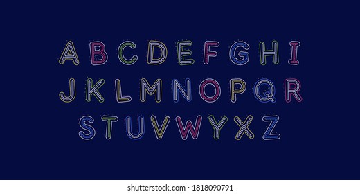 Modern alphabet font. Capital letters of the Latin alphabet. Vector symbols.