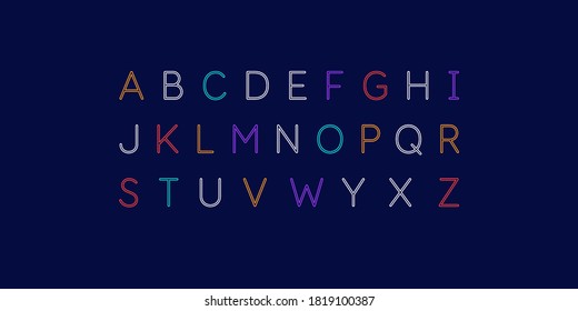 Modern alphabet font. Capital letters of the Latin alphabet. Vector symbols.