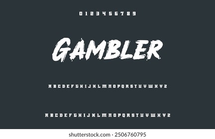 Modern alphabet font in digital format. Futuristic, fashion, sports, abstract urban design, and minimal technology typography.  a straightforward vector drawing that includes numbers