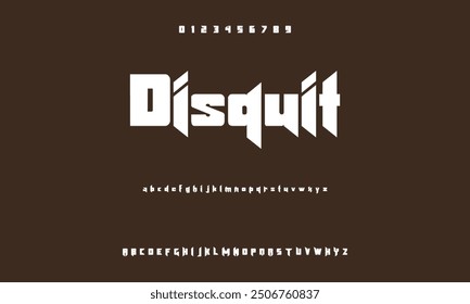 Fuente de alfabeto moderno en formato digital. Futurista, de moda, deportivo, de diseño urbano abstracto, y tipografía de tecnología mínima. un dibujo de Vector sencillo que incluye números