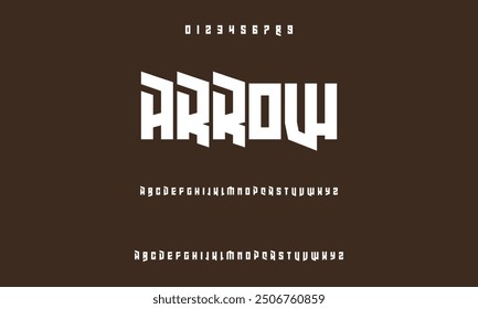 Modern alphabet font in digital format. Futuristic, fashion, sports, abstract urban design, and minimal technology typography.  a straightforward vector drawing that includes numbers