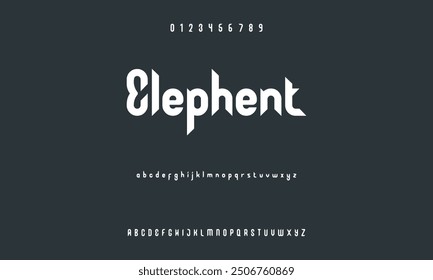 Fuente de alfabeto moderno en formato digital. Futurista, de moda, deportivo, de diseño urbano abstracto, y tipografía de tecnología mínima. un dibujo de Vector sencillo que incluye números