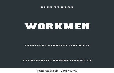 Modern alphabet font in digital format. Futuristic, fashion, sports, abstract urban design, and minimal technology typography.  a straightforward vector drawing that includes numbers