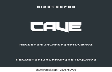 Modern alphabet font in digital format. Futuristic, fashion, sports, abstract urban design, and minimal technology typography.  a straightforward vector drawing that includes numbers